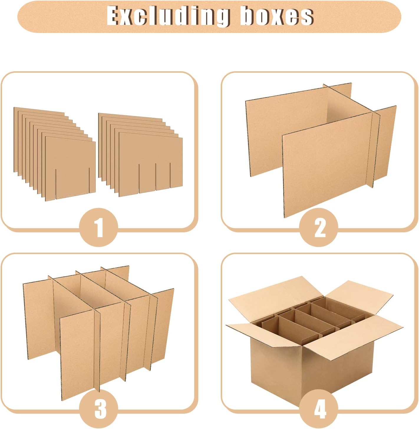 8 Sets Glass Divider Kits for Kitchen Packing Supplies for Moving Include 40 Pcs Glass Dividers 60 Pcs Foam Pouches Fits in 16 x 12 x 12 Inches Box for Kitchen Moving Shipping Packaging Supplies - Image 3